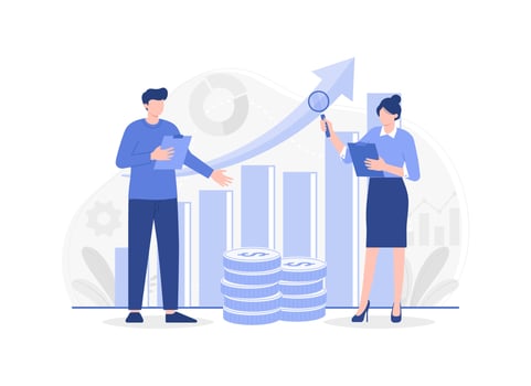 Business analysis concept, infographic, statistics. Modern vector flat illustration