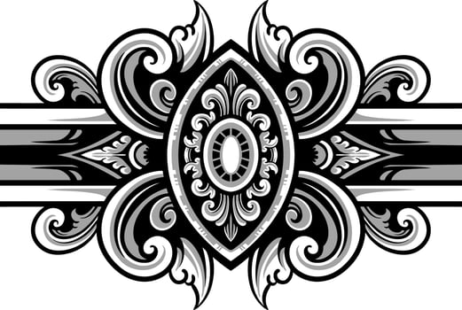 Line art of beautiful carved decorative ornament vector
