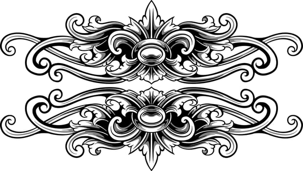 Line art of beautiful carved decorative ornament vector