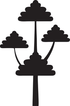 tree icon symbol image vector, illustration of the tree botany in black image vector