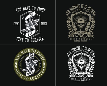 Surviving grunge vintage vector background  and t shirt design.