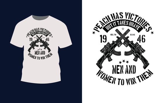 Typography vintage victory t shirt design. vector