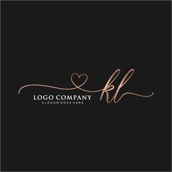 Initial KL feminine logo collections template. handwriting logo of initial signature, wedding, fashion, jewerly, boutique, floral and botanical with creative template for any company or business. vector