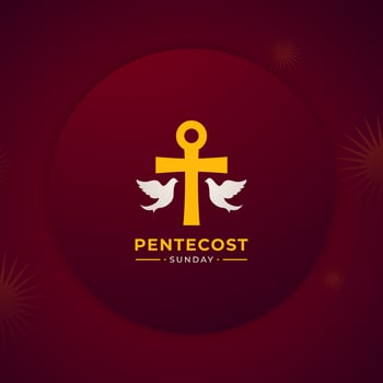 Pentecost Sunday Holy Spirit Greeting Card Banner Poster for Biblical Series Vector Illustration