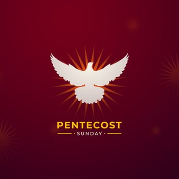 Pentecost Sunday Holy Spirit Greeting Card Banner Poster for Biblical Series Vector Illustration