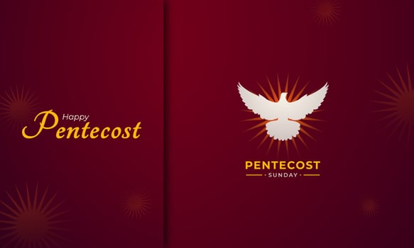 Pentecost Sunday Holy Spirit Greeting Card Banner Poster for Biblical Series Vector Illustration