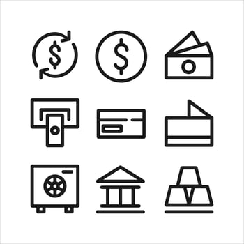 money icon set. vector illustration.