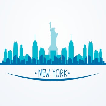 vector flat design new york city panorama