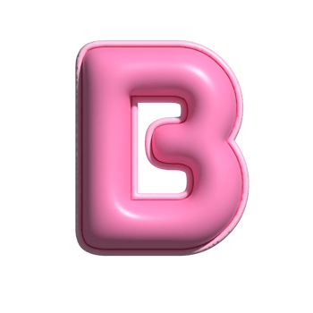 Letter B pink alphabet glossy png