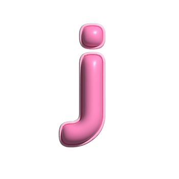 Letter j pink alphabet glossy png