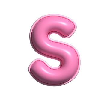 Letter S pink alphabet glossy png