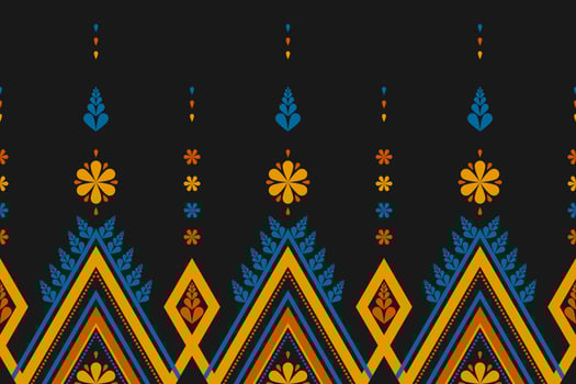 Abstract flower pattern art. Geometric ethnic seamless pattern in tribal. American, Mexican style. vector