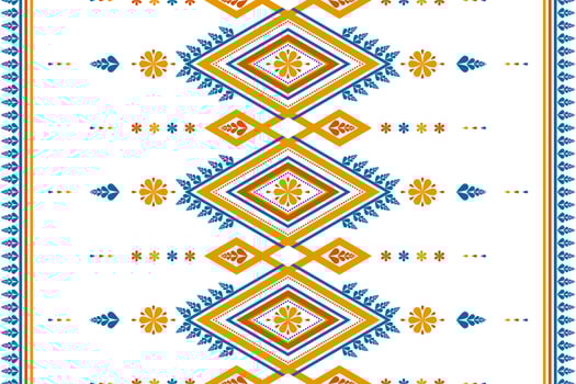Carpet flower pattern art. Geometric ethnic seamless pattern in tribal. American, Mexican style. vector