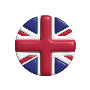 United kingdom circular flag shape. 3d render png