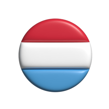 Luksembourg circular flag shape. 3d render png