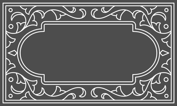 Traditional arabic floral frame in black and white colour. - Vector. vector
