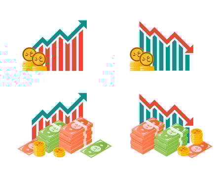 Iraqi Dinar Money Fluctuation Illustrations vector