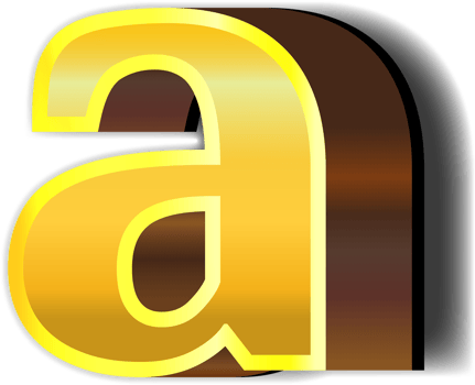 Shiny gold alphabet letters png