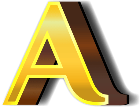 Shiny gold alphabet letters png