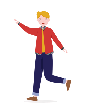 character man happy dance movements isolated png