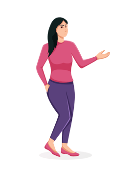 character woman movement isolated png