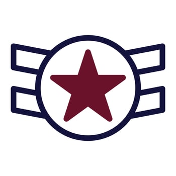badge icon duotone maroon navy colour military symbol perfect. vector
