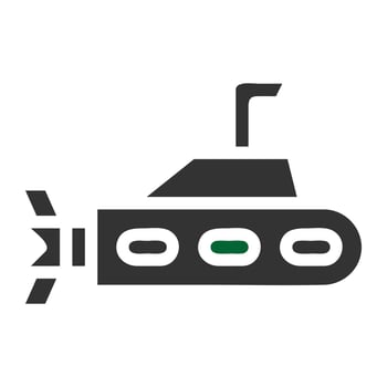 submarine icon solid grey green colour military symbol perfect. vector