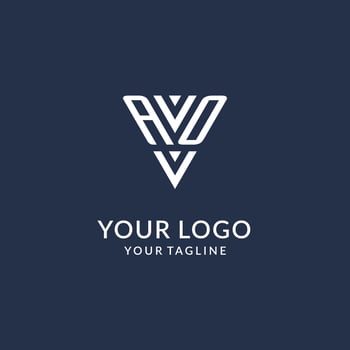 AO triangle monogram logo design ideas, creative initial letter logo with triangular shape logo vector