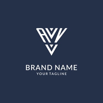 AV triangle monogram logo design ideas, creative initial letter logo with triangular shape logo vector