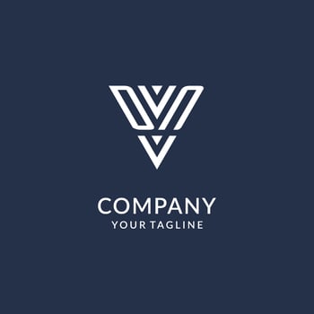 DN triangle monogram logo design ideas, creative initial letter logo with triangular shape logo vector