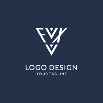 FX triangle monogram logo design ideas, creative initial letter logo with triangular shape logo vector