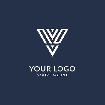 NO triangle monogram logo design ideas, creative initial letter logo with triangular shape logo vector