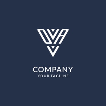 OA triangle monogram logo design ideas, creative initial letter logo with triangular shape logo vector