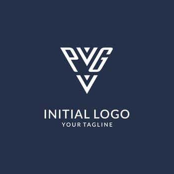 PG triangle monogram logo design ideas, creative initial letter logo with triangular shape logo vector