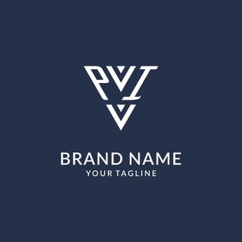 PI triangle monogram logo design ideas, creative initial letter logo with triangular shape logo vector