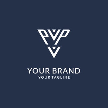 PP triangle monogram logo design ideas, creative initial letter logo with triangular shape logo vector