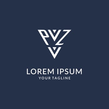 PZ triangle monogram logo design ideas, creative initial letter logo with triangular shape logo vector