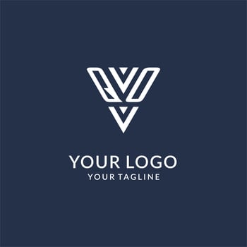 QO triangle monogram logo design ideas, creative initial letter logo with triangular shape logo vector