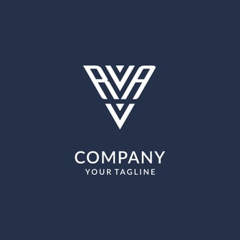 RA triangle monogram logo design ideas, creative initial letter logo with triangular shape logo vector