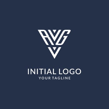 RG triangle monogram logo design ideas, creative initial letter logo with triangular shape logo vector