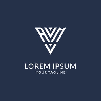 RM triangle monogram logo design ideas, creative initial letter logo with triangular shape logo vector