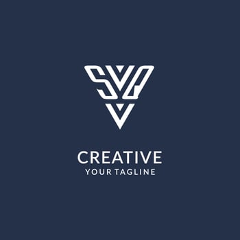 SQ triangle monogram logo design ideas, creative initial letter logo with triangular shape logo vector