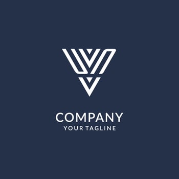 UN triangle monogram logo design ideas, creative initial letter logo with triangular shape logo vector