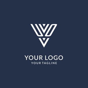 UO triangle monogram logo design ideas, creative initial letter logo with triangular shape logo vector