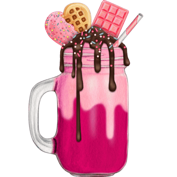 watercolor hand drawn milkshake png