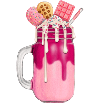 watercolor hand drawn milkshake png