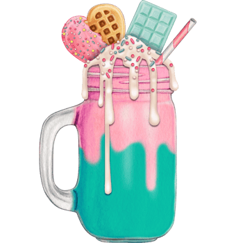 watercolor hand drawn milkshake png