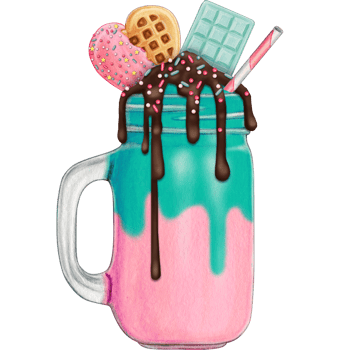watercolor hand drawn milkshake png