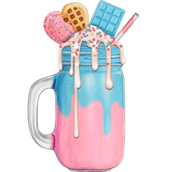 watercolor hand drawn milkshake png
