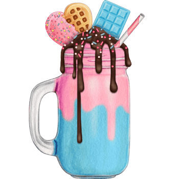 watercolor hand drawn milkshake png